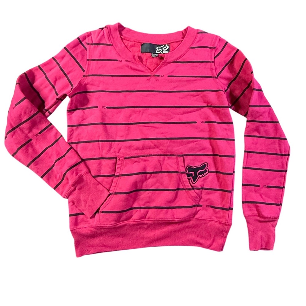 Fox Pink Striped Sweatshirt